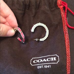 Coach pink stud earrings
